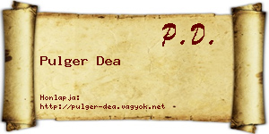 Pulger Dea névjegykártya